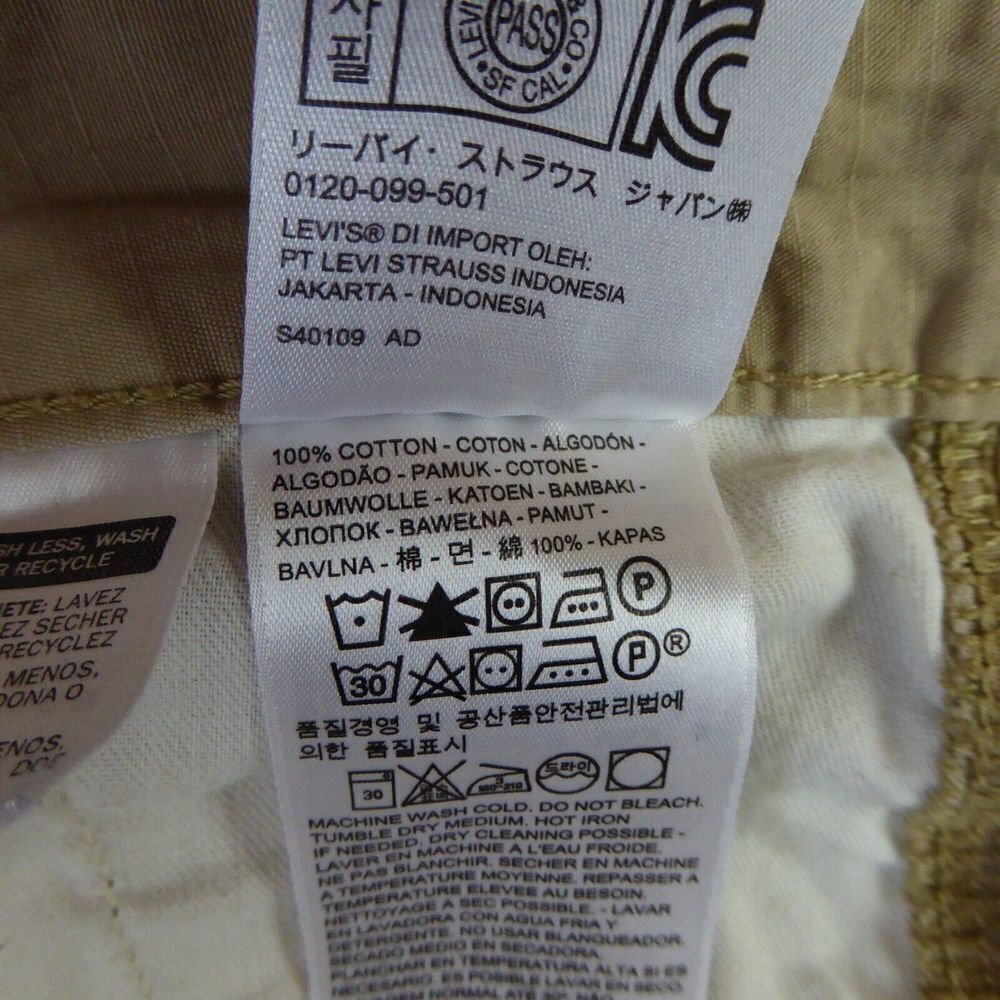 Levis Shorts Mens 33 Beige Cargo Baggy Skater Pockets Outdoor Hiking Ripstop - Picture 7 of 13
